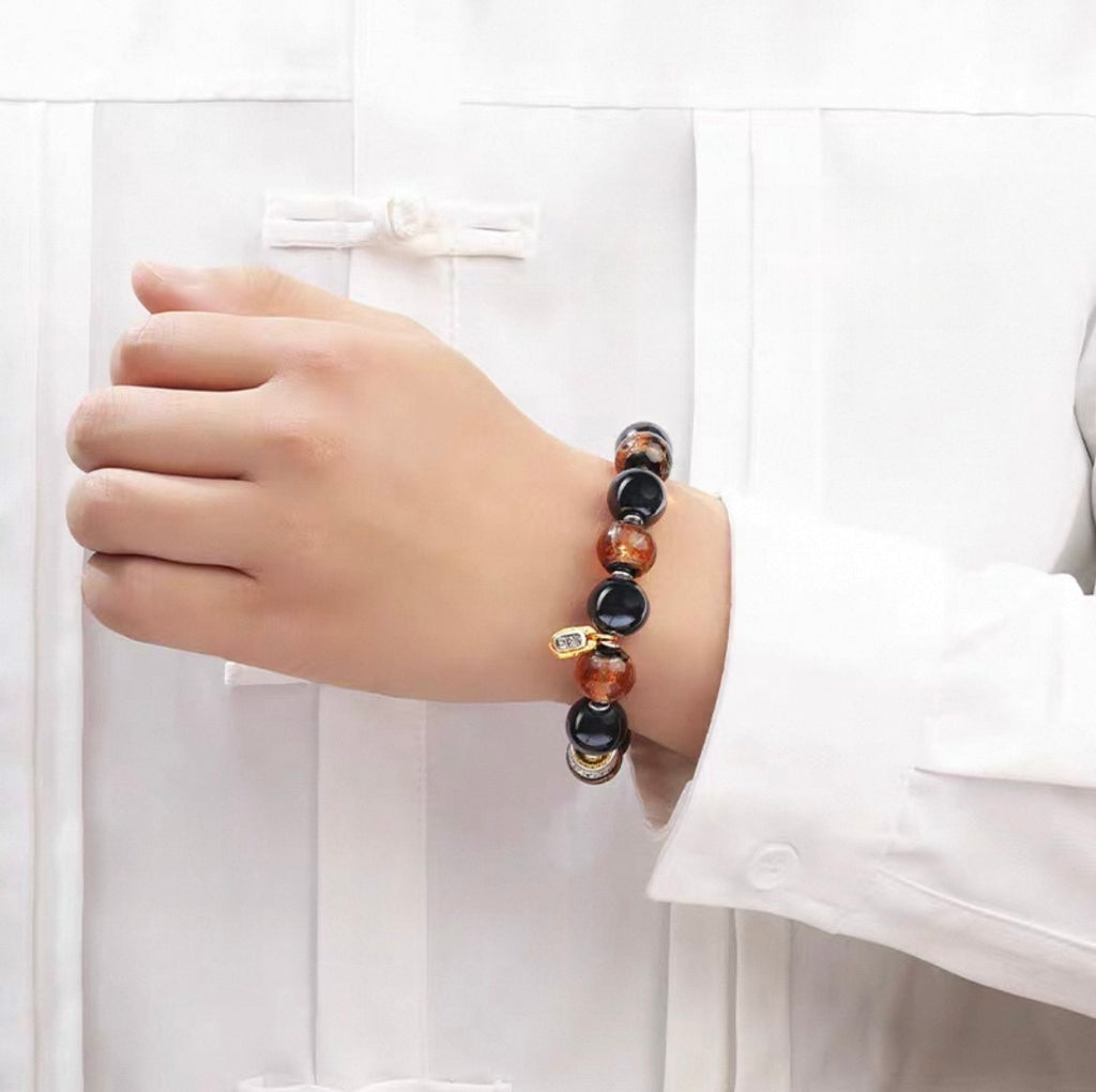 Black Porcelain & Brown Glaze Zajilamu Bracelet