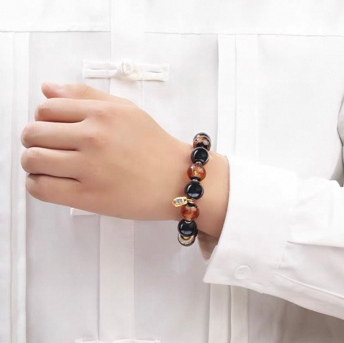 Black Porcelain & Brown Glaze Zajilamu Bracelet