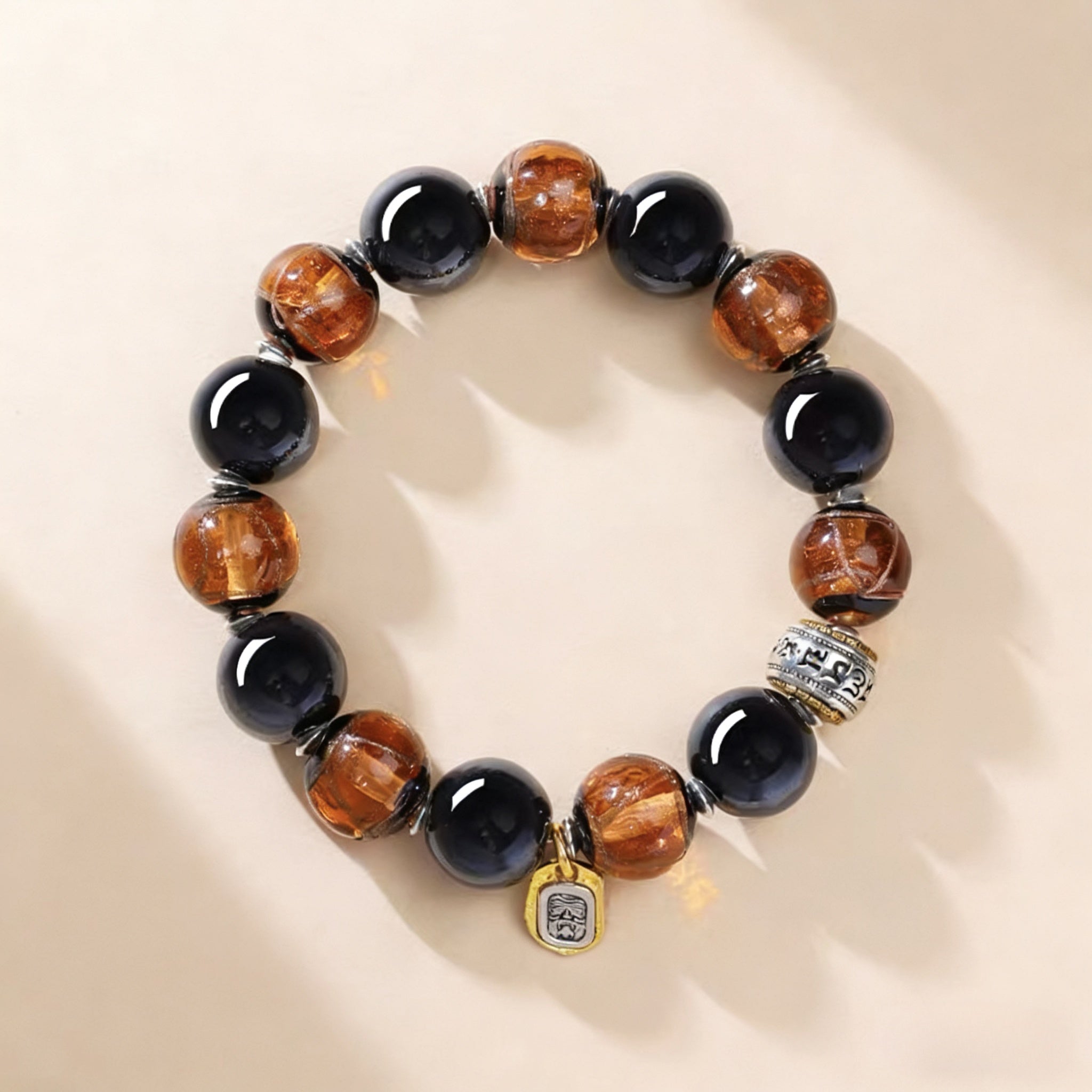 Black Porcelain & Brown Glaze Zajilamu Bracelet