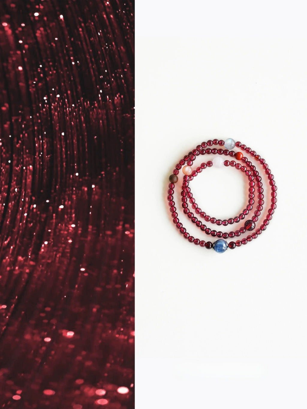 Chinese Style Natural Garnet Multi-Gem Bracelet