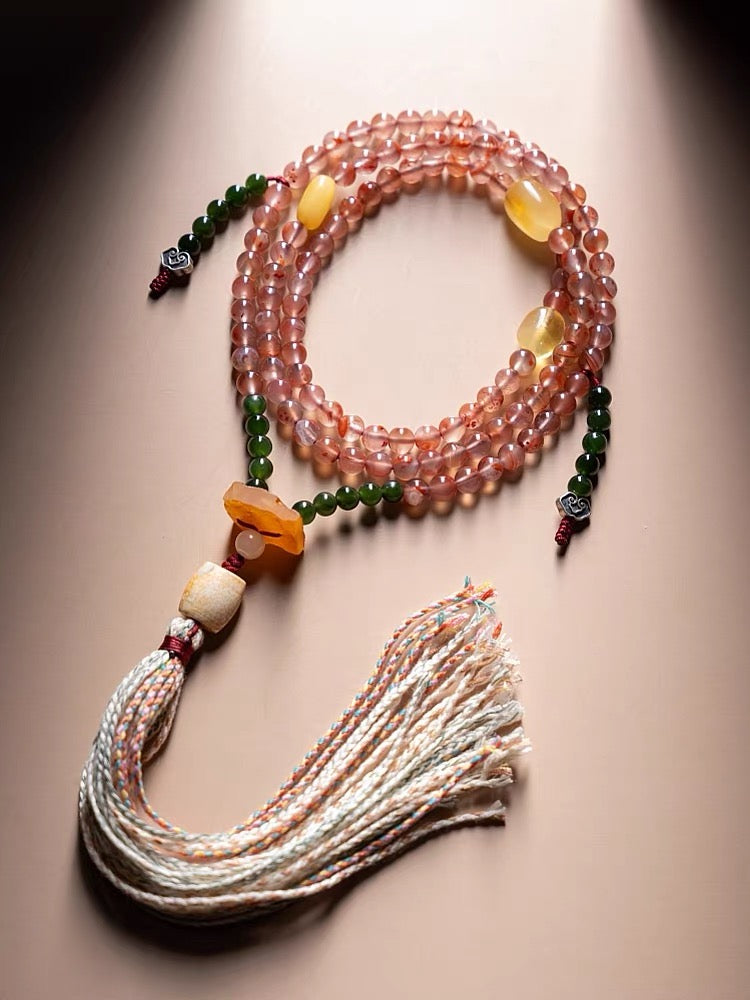 Ice Floated Southern Red Agate Bracelet