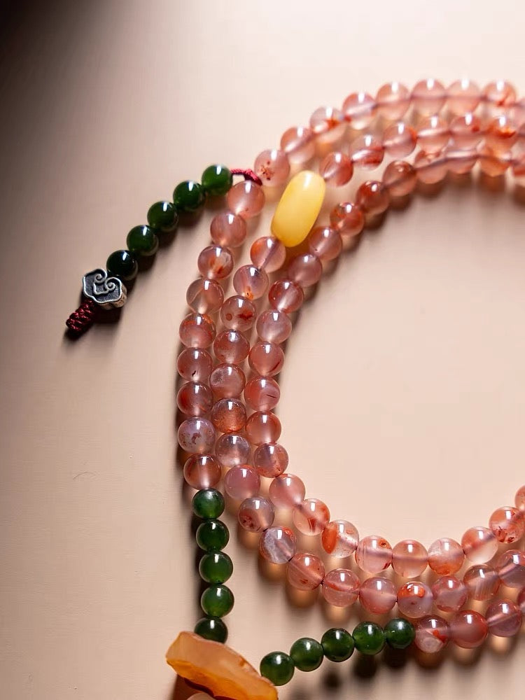 Ice Floated Southern Red Agate Bracelet
