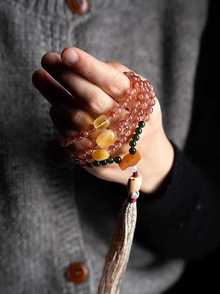 Ice Floated Southern Red Agate Bracelet