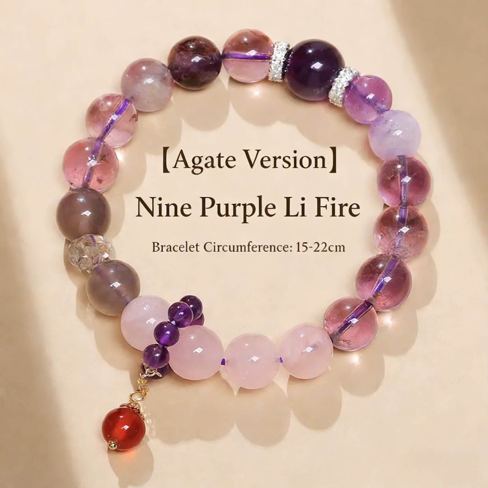 Natural Amethyst Nine Purple Li Fire Bracelet