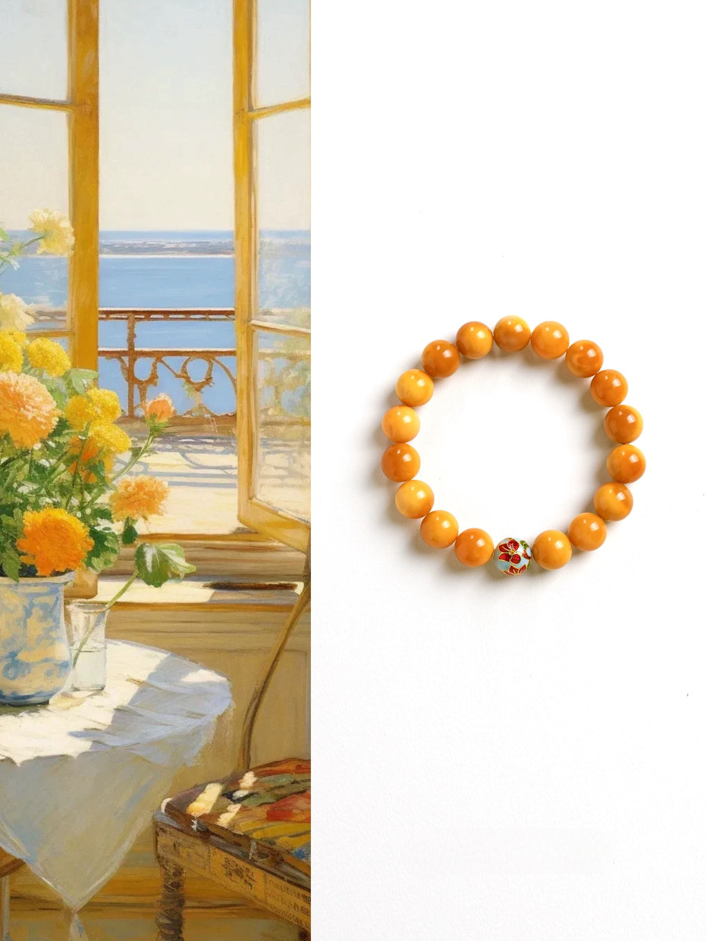 Natural Myanmar Yellow Jade Bracelet