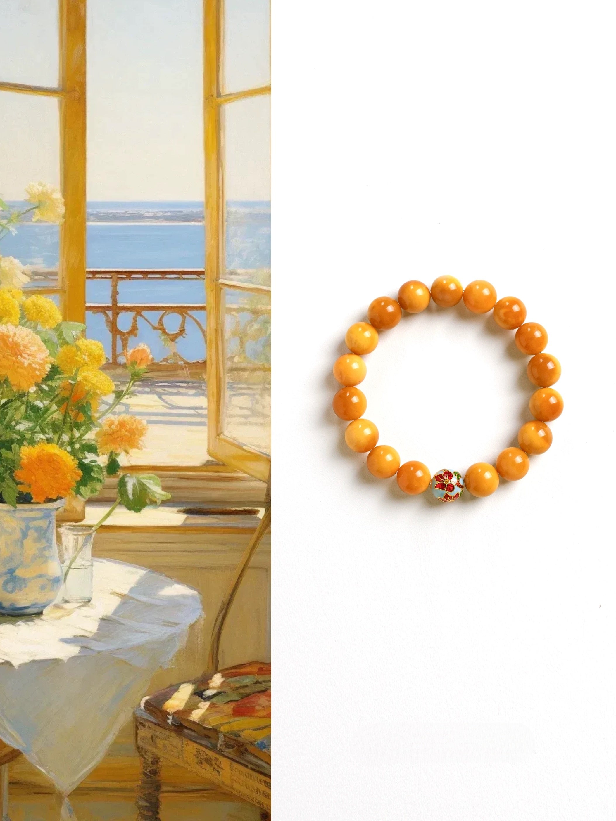 Natural Myanmar Yellow Jade Bracelet
