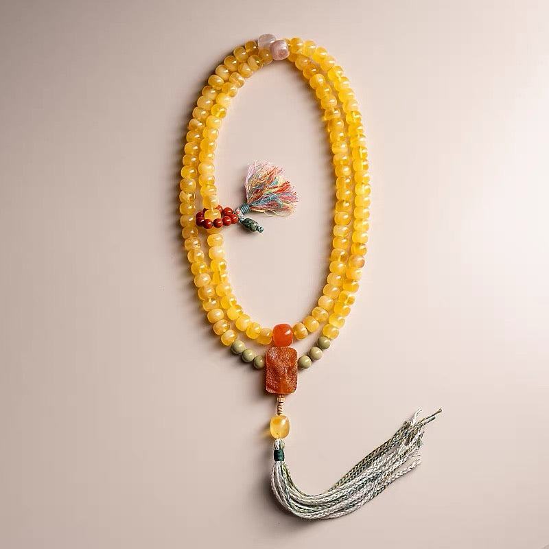 Natural Russian Amber Mala Bracelet