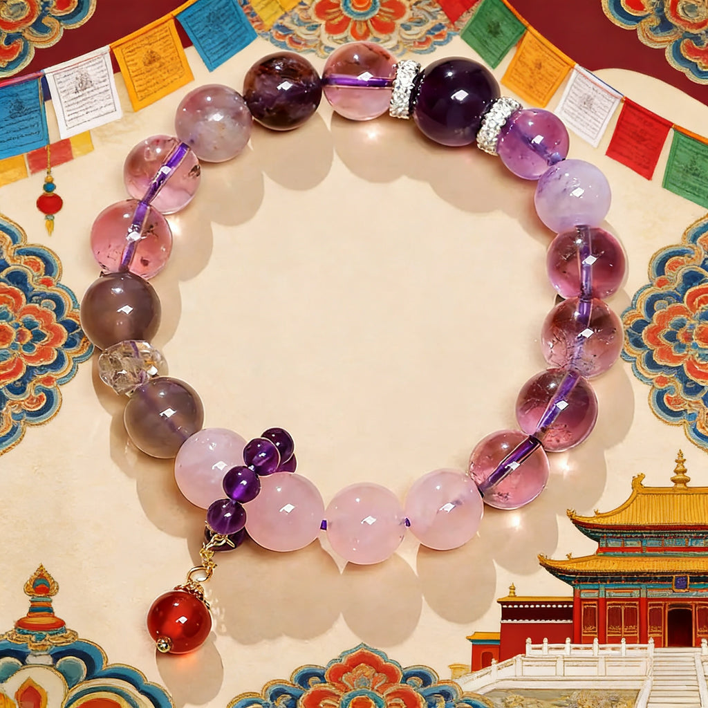 Natural Amethyst Nine Purple Li Fire Bracelet