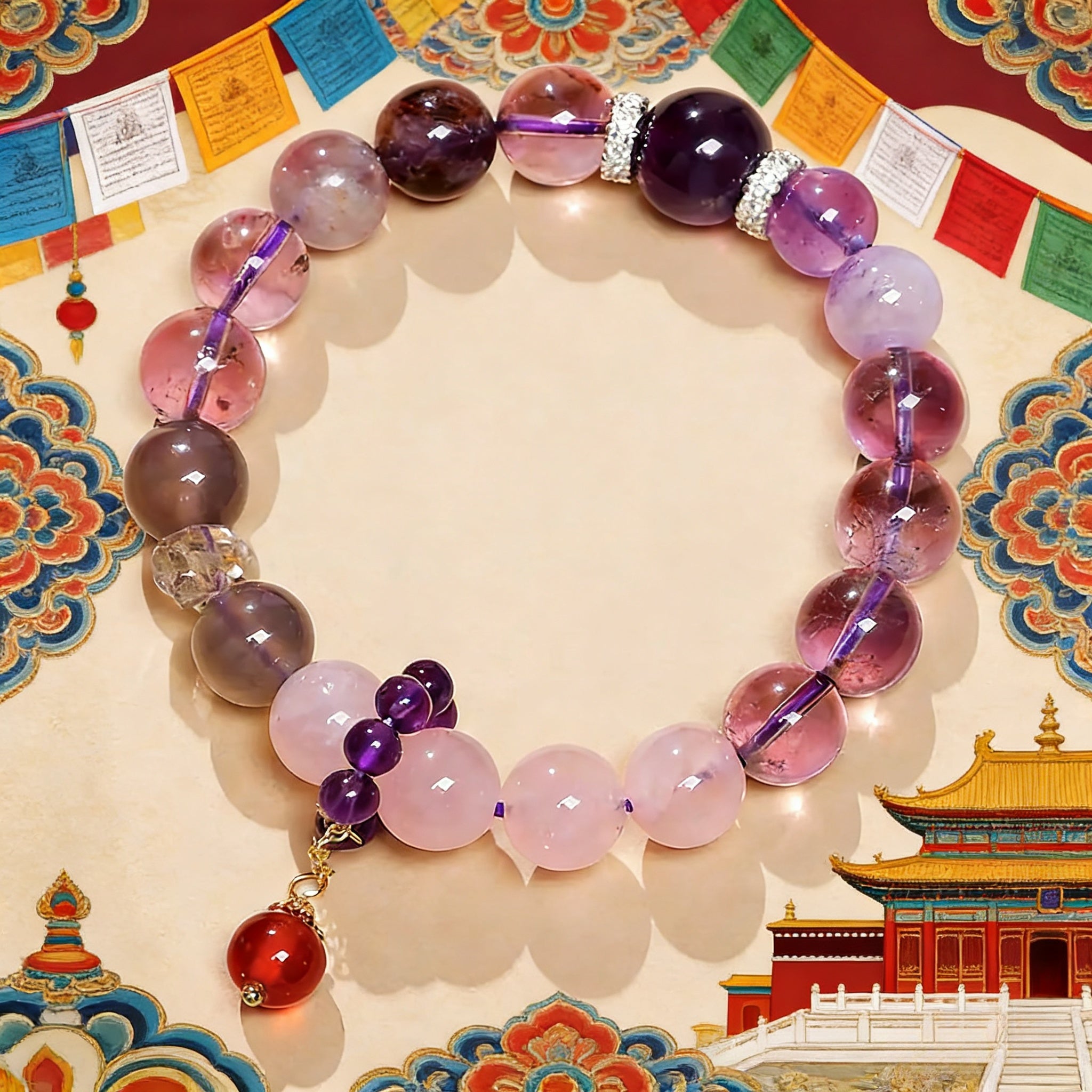 Natural Amethyst Nine Purple Li Fire Bracelet
