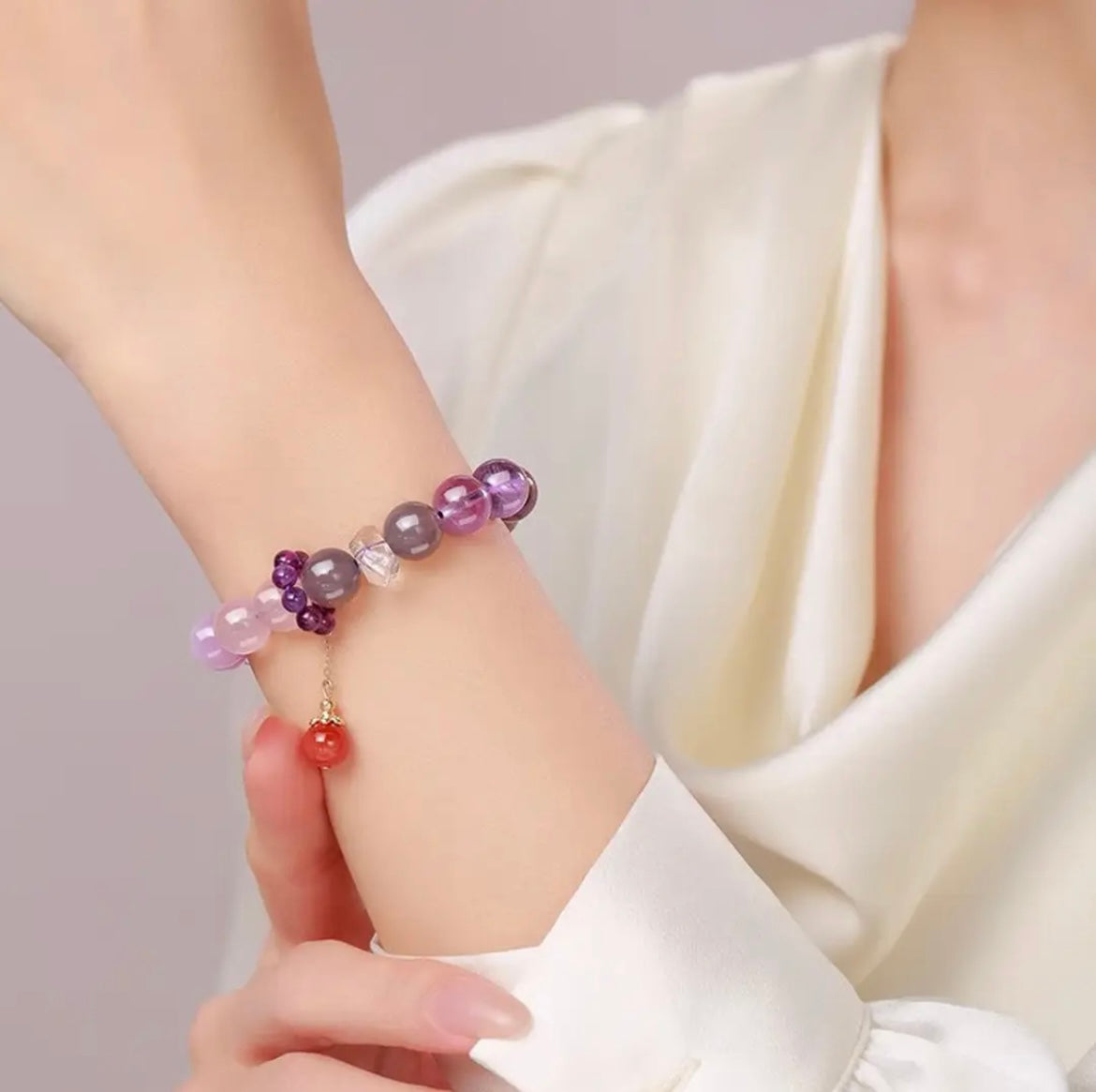 Natural Amethyst Nine Purple Li Fire Bracelet