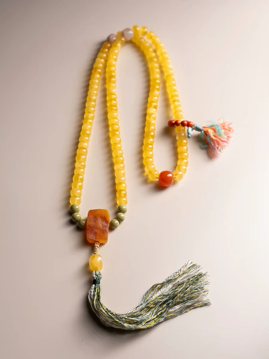 Natural Russian Amber Mala Bracelet